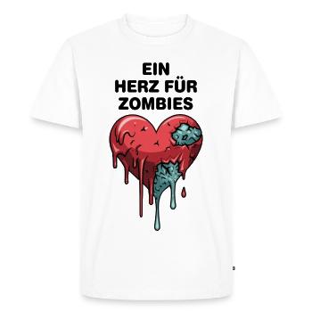 A heart for zombies - Men's Premium Organic T-Shirt - white - Front - Nico (187cm)