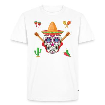 Crâne de mandala célébrant les vacances espagnoles - T-shirt Premium bio Homme - blanc - Devant - Nico (187cm)