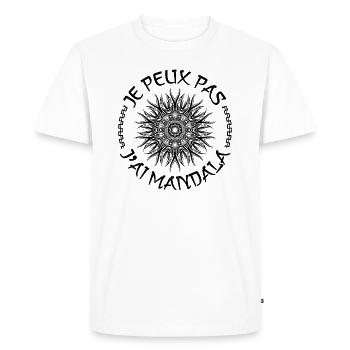 Je Peux Pas J'ai Mandala - Humour - T-shirt Premium bio Homme - blanc - Devant - Nico (187cm)