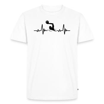 Water Polo Heartbeat - Men's Premium Organic T-Shirt - white - Front - Nico (187cm)