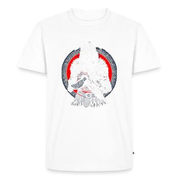 Viking Vikings Viking Dini T Rex Dinosaure - T-shirt Premium bio Homme - blanc - Devant - Nico (187cm)