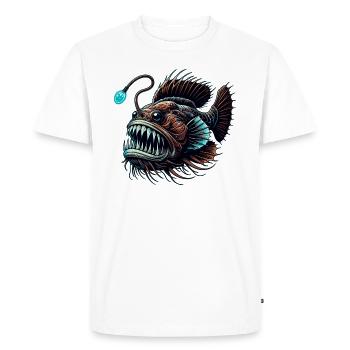 Poisson-grenouille Poisson-grenouille Baudroie Pêcheur - T-shirt Premium bio Homme - blanc - Devant - Nico (187cm)