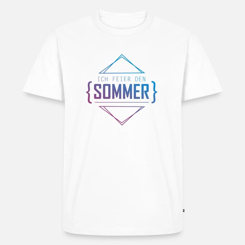 Ich feier den Sommer - Männer Premium Bio T-Shirt - Weiß