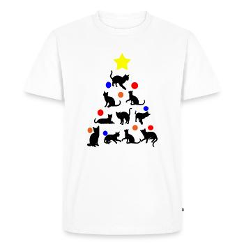 Christmas cat - Men's Premium Organic T-Shirt - white - Front - Nico (187cm)