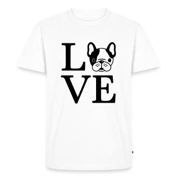 Bouledogue français - T-shirt Premium bio Homme - blanc - Devant - Nico (187cm)