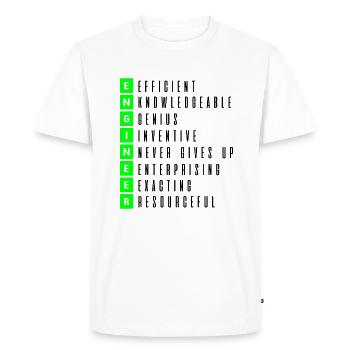 engineer - Men's Premium Organic T-Shirt - white - Front - Nico (187cm)