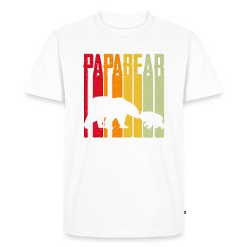 Papa Bear - Men's Premium Organic T-Shirt - white - Front - Nico (187cm)