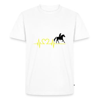 Les chevaux EKG adorent - T-shirt Premium bio Homme - blanc - Devant - Nico (187cm)