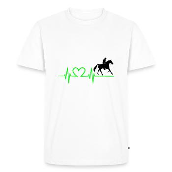 Les chevaux EKG adorent - T-shirt Premium bio Homme - blanc - Devant - Nico (187cm)