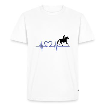Les chevaux EKG adorent - T-shirt Premium bio Homme - blanc - Devant - Nico (187cm)