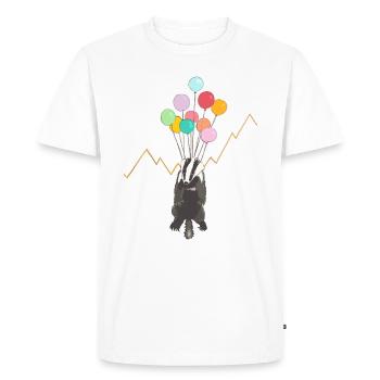 Der Dachs steigt (Dax-Dachs) - Männer Premium Bio T-Shirt - Weiß - Vorne - Nico (187cm)