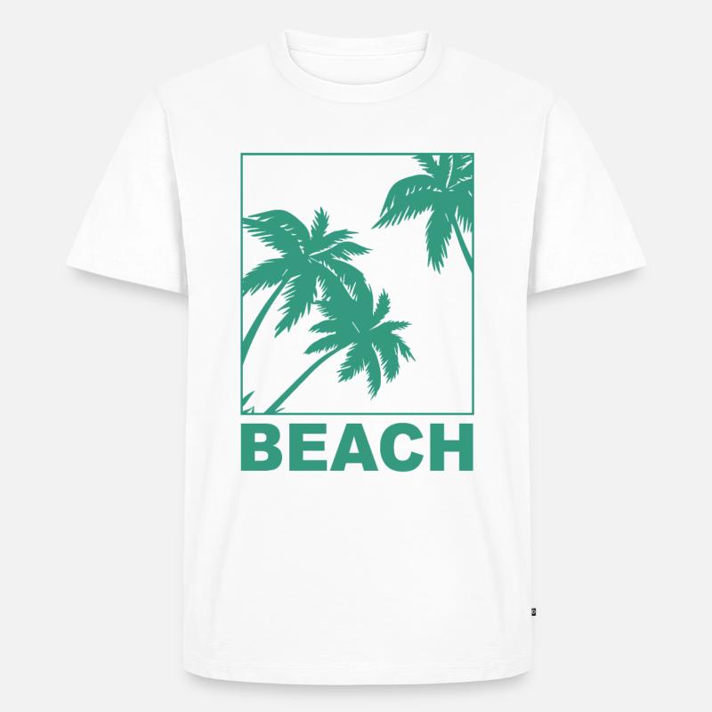 Beach Palms - Männer Premium Bio T-Shirt - Weiß