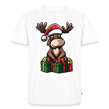 Cadeaux de Noël Moose - T-shirt Premium bio Homme - blanc - Devant - Nico (187cm)