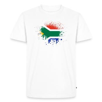 Afrique du Sud Drapeau africain Drapeau sud-africain - T-shirt Premium bio Homme - blanc - Devant - Nico (187cm)