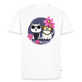Chats mignons meilleurs amis - T-shirt Premium bio Homme - blanc - Devant - Nico (187cm)