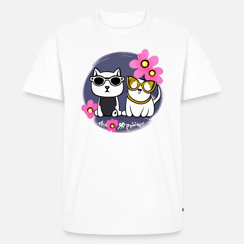 süße katzen beste freunde - Männer Premium Bio T-Shirt - Weiß