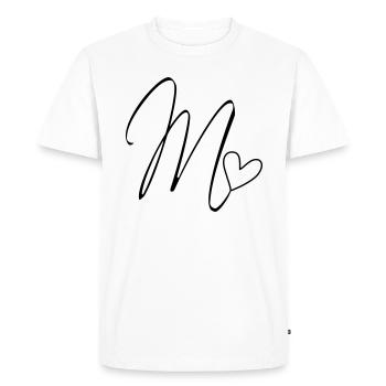 Lettre M Lettre-M Calligraphie - T-shirt Premium bio Homme - blanc - Devant - Nico (187cm)