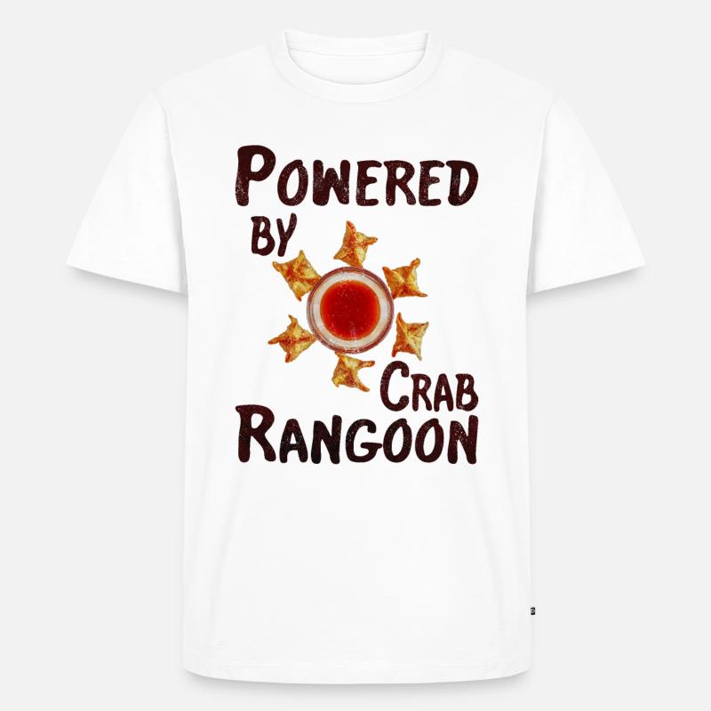 Powered by crab rangoon - Männer Premium Bio T-Shirt - Weiß