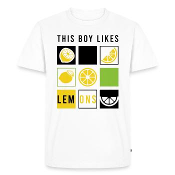 Boy Likes Summer Lemons Citrus Fruits - Men's Premium Organic T-Shirt - white - Front - Nico (187cm)