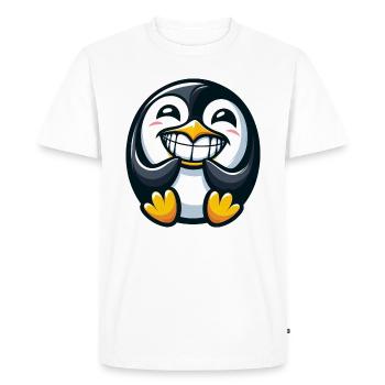 Cute Penguin Teeth Show Cartoon Illustration - Men's Premium Organic T-Shirt - white - Front - Nico (187cm)