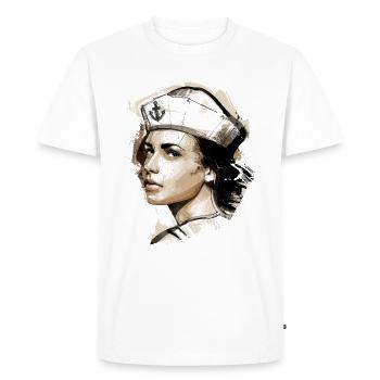 Drawn sailor - Men's Premium Organic T-Shirt - white - Front - Nico (187cm)