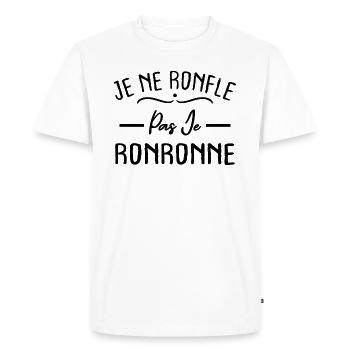 Je ne ronfle pas je ronronne - T-shirt Premium bio Homme - blanc - Devant - Nico (187cm)