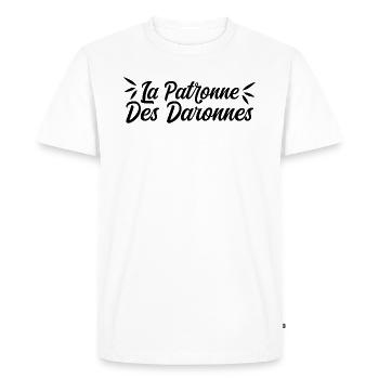 La Patronne Des Daronnes - T-shirt Premium bio Homme - blanc - Devant - Nico (187cm)