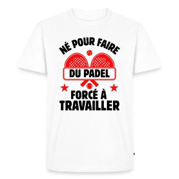 amateur de padel cadeau padel joueur de padel - T-shirt Premium bio Homme - blanc - Devant - Nico (187cm)