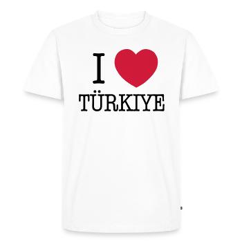 I LOVE TURKEY - I LOVE TÜRKIYE - T-shirt Premium bio Homme - blanc - Devant - Nico (187cm)
