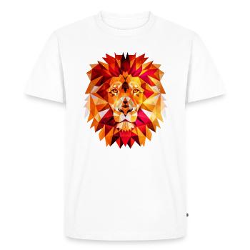 Löwe - Männer Premium Bio T-Shirt - Weiß - Vorne - Nico (187cm)