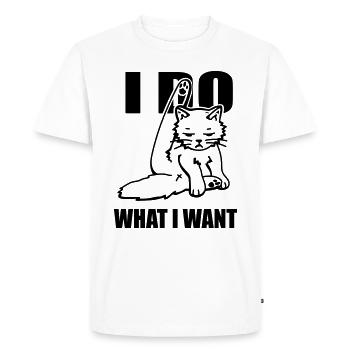 Chat je fais ce que je veux - T-shirt Premium bio Homme - blanc - Devant - Nico (187cm)