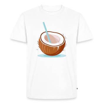 Noix de à la paille - T-shirt Premium bio Homme - blanc - Devant - Nico (187cm)