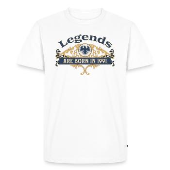 Des légendes sont nées en 1991 Idée cadeau d’anniversaire - T-shirt Premium bio Homme - blanc - Devant - Nico (187cm)