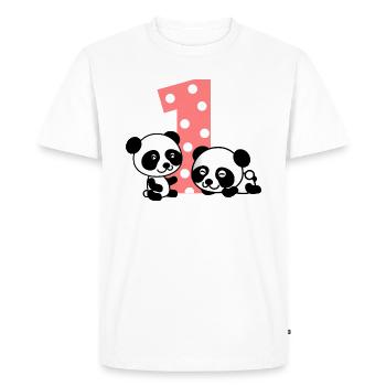 1er anniversaire. premier anniversaire - T-shirt Premium bio Homme - blanc - Devant - Nico (187cm)