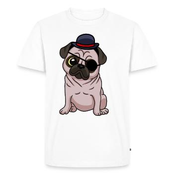 Fantasy Carlin Chien Eye Patch Chiens Chapeau Enfant - T-shirt Premium bio Homme - blanc - Devant - Nico (187cm)