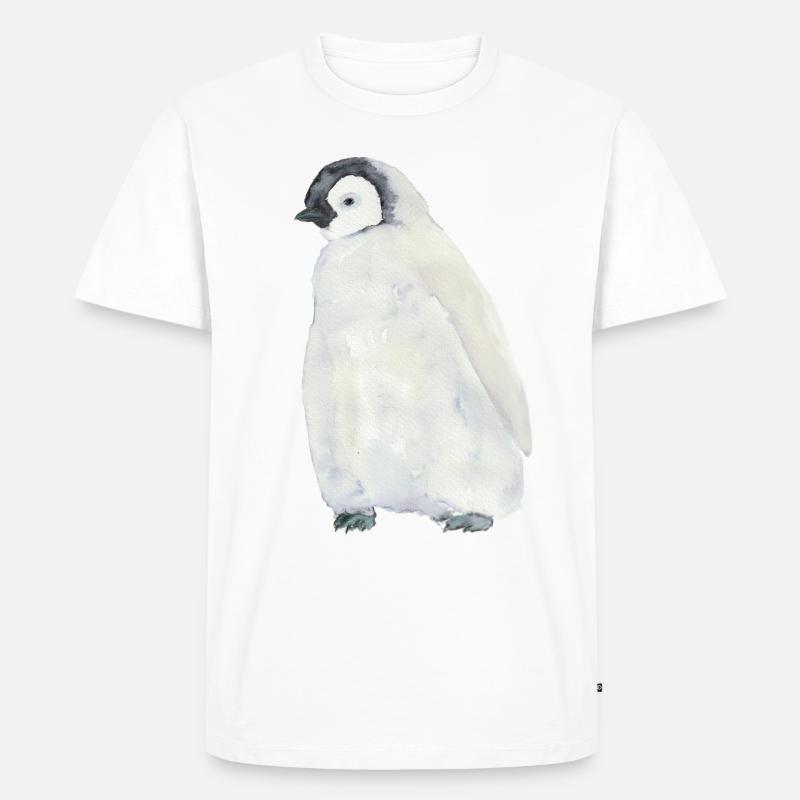 Pinguin - Männer Premium Bio T-Shirt - Weiß