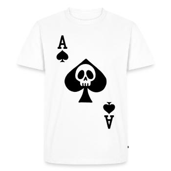 crâne et as de pique - T-shirt Premium bio Homme - blanc - Devant - Nico (187cm)