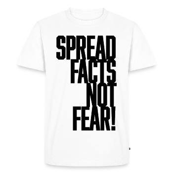 Répandre les faits et non la peur - T-shirt Premium bio Homme - blanc - Devant - Nico (187cm)