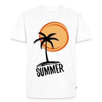 Holidays and summer in paradise (black) - Men's Premium Organic T-Shirt - white - Front - Nico (187cm)