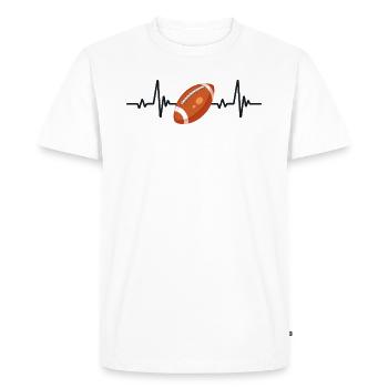Rugby heartbeat - Men's Premium Organic T-Shirt - white - Front - Nico (187cm)
