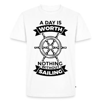 Motivation Sailing - Men's Premium Organic T-Shirt - white - Front - Nico (187cm)