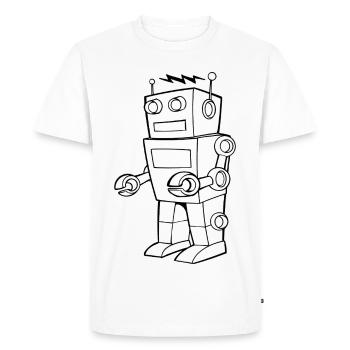 Robot Vintage Croquis Design - T-shirt Premium bio Homme - blanc - Devant - Nico (187cm)
