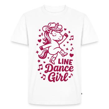 Fille de danse en ligne - Danse avec le cœur - Licorne de la musique - T-shirt Premium bio Homme - blanc - Devant - Nico (187cm)