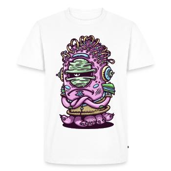 Space Pink Alien Creature - Men's Premium Organic T-Shirt - white - Front - Nico (187cm)