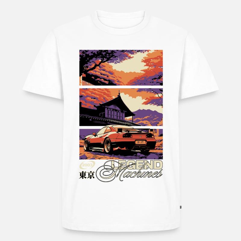 Legende des Triptychons Sunset Skyline - Männer Premium Bio T-Shirt - Weiß