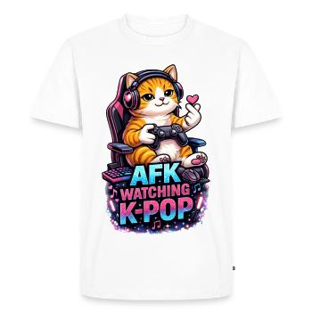 AFK Watching K Pop - Men's Premium Organic T-Shirt - white - Front - Nico (187cm)