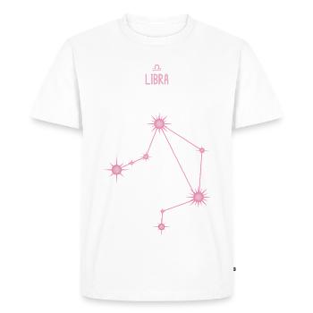 Constellation d’étoile du signe astrologique de la Balance rose pastel - T-shirt Premium bio Homme - blanc - Devant - Nico (187cm)