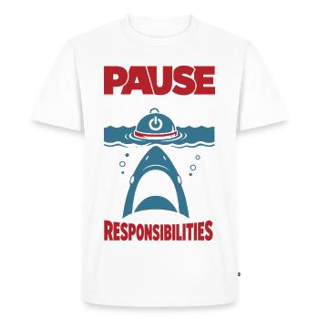 Mettez le jeu sur pause, ce n’est pas mes responsabilités - T-shirt Premium bio Homme - blanc - Devant - Nico (187cm)