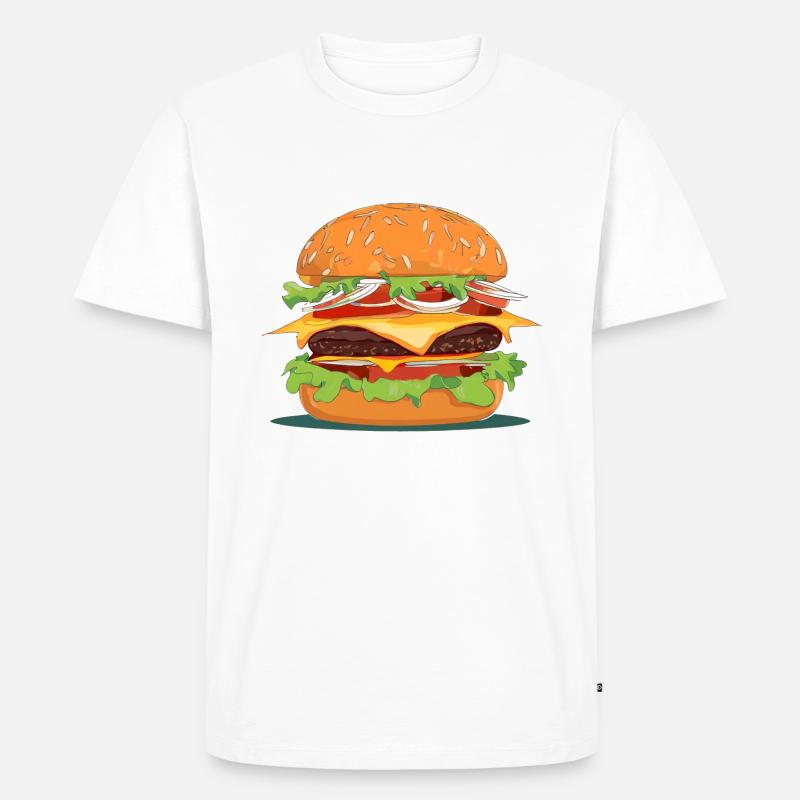 Hamburger - Männer Premium Bio T-Shirt - Weiß
