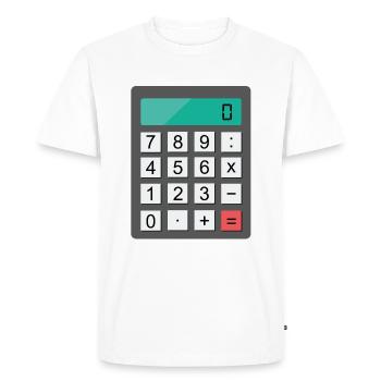 calculatrice - T-shirt Premium bio Homme - blanc - Devant - Nico (187cm)